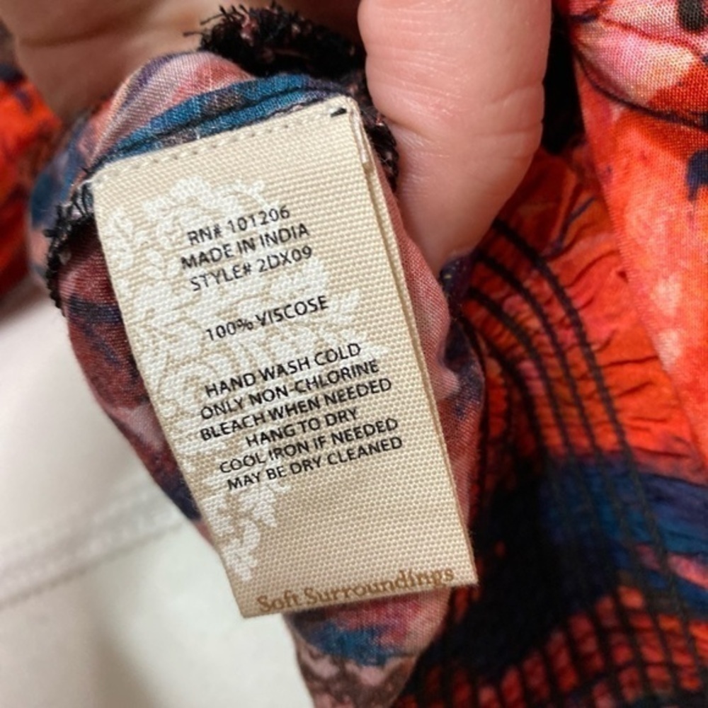 Soft Surroundings Rioja Crossover Wrap Red/Pink Blouse Size Small - Picture 4 of 10